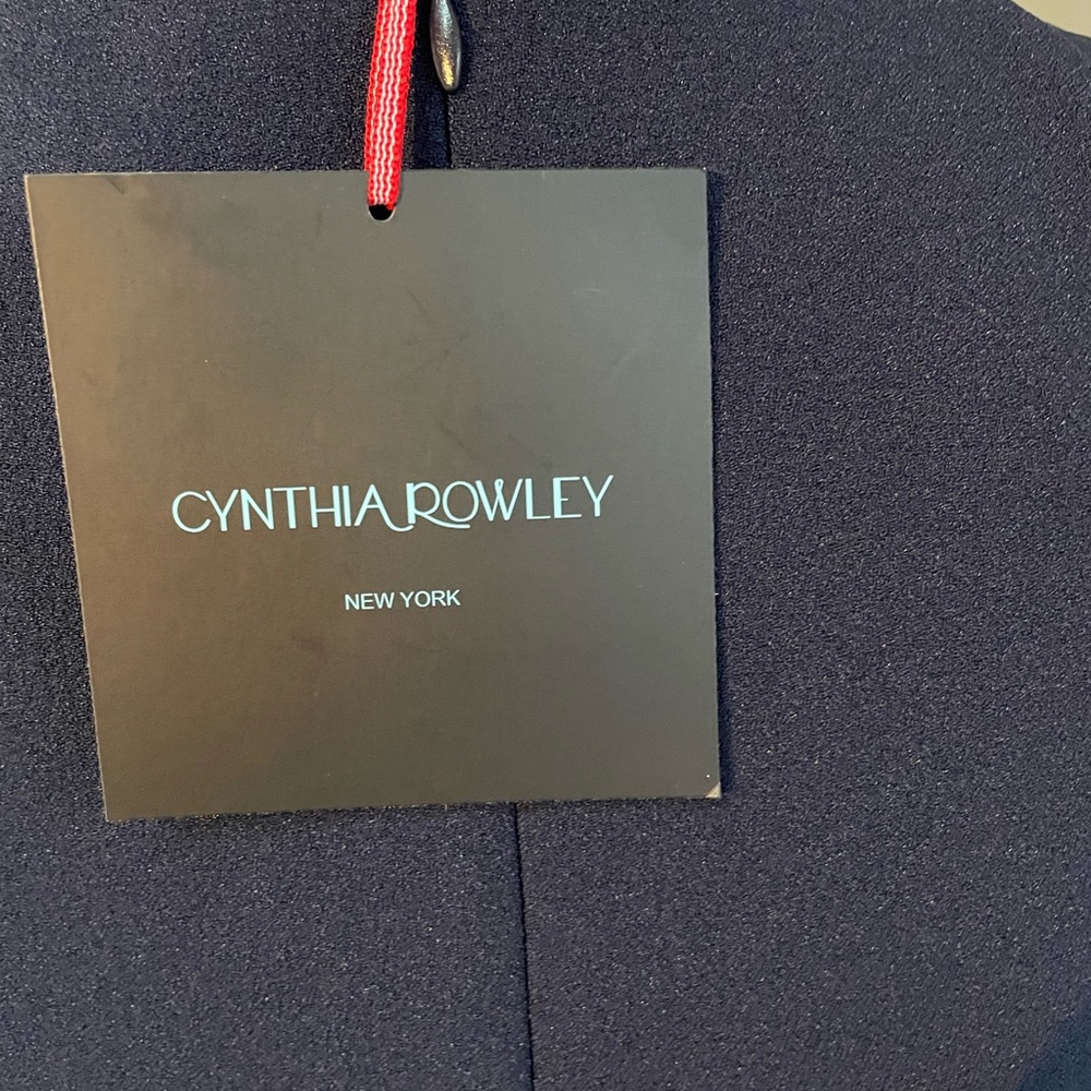 NWT Cynthia Rowley Navy blue dress Size 8, flounce/ruffle hem - Picture 4 of 9